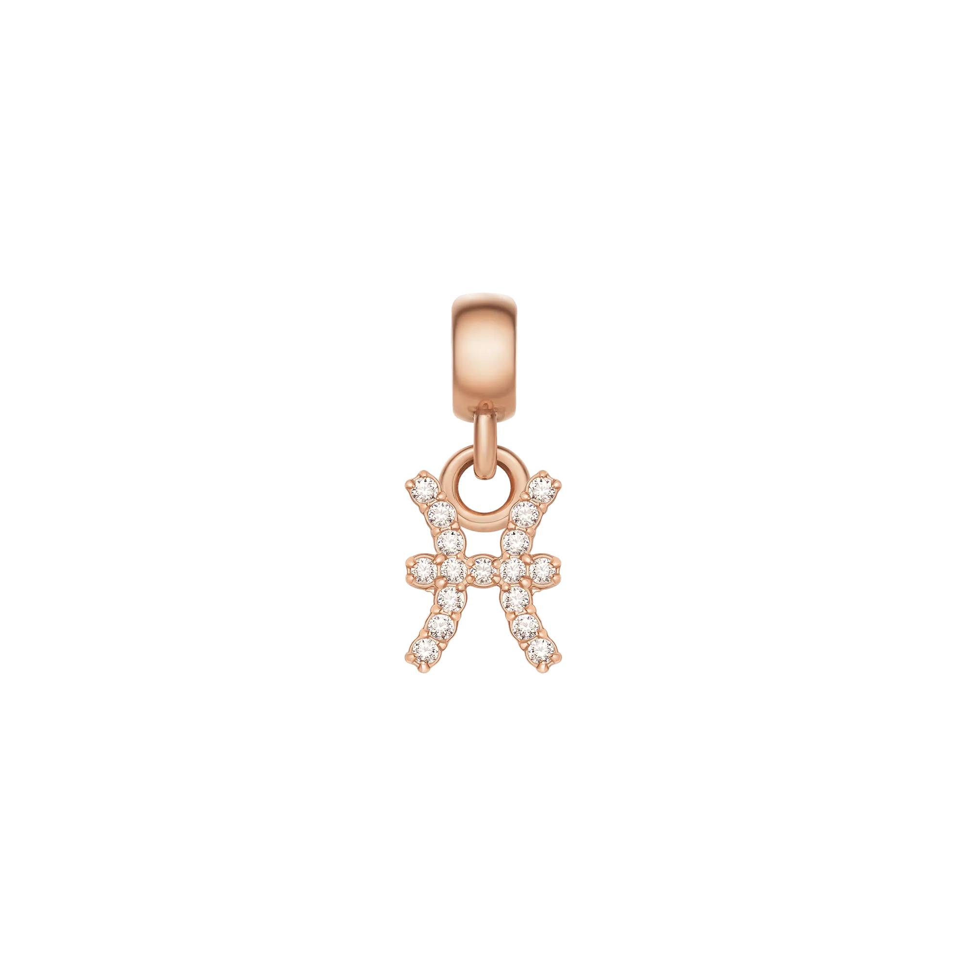 Crystal Zodiac Charm Rose Gold