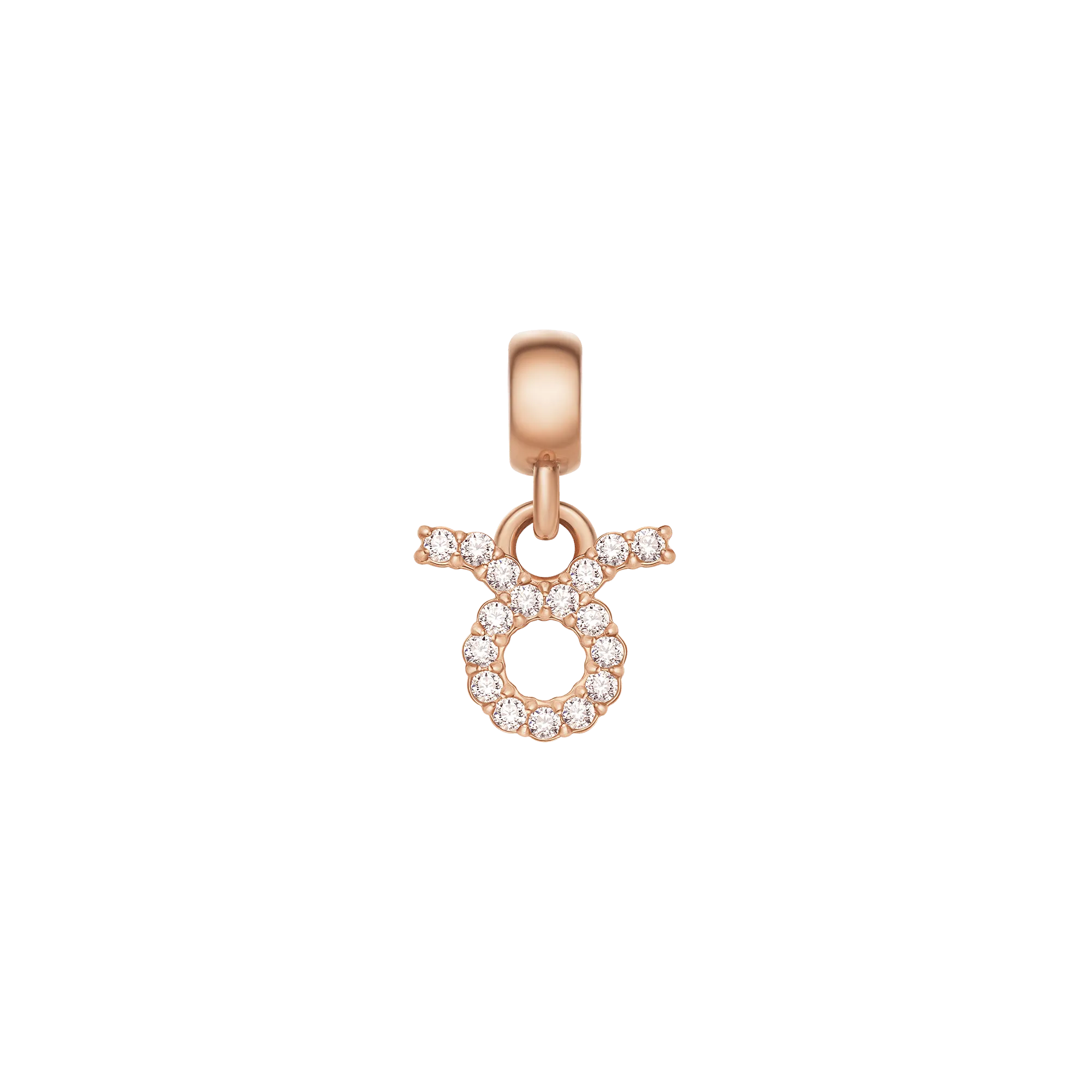 Crystal Zodiac Charm Rose Gold