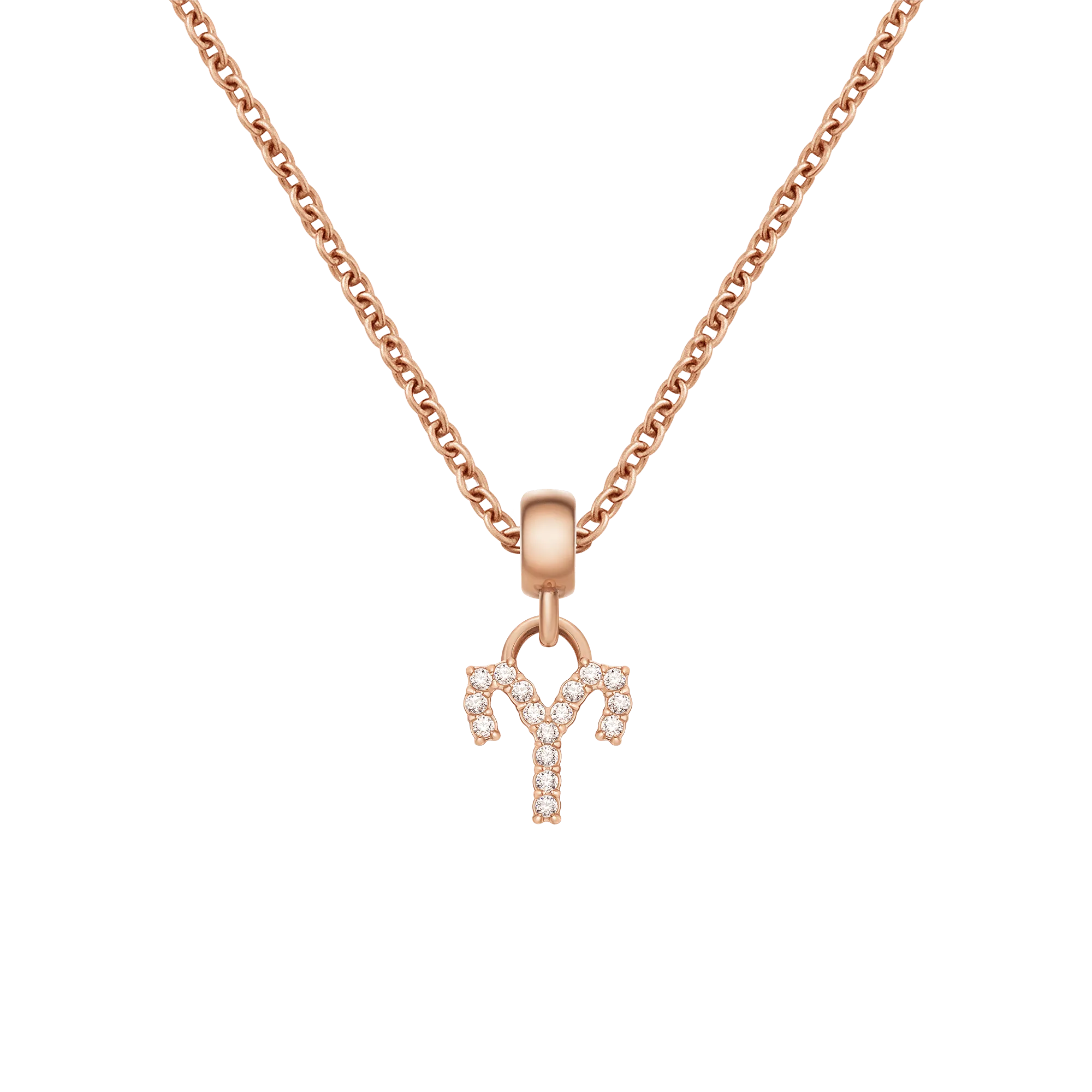 Crystal Zodiac Charm Rose Gold