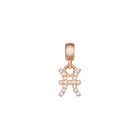 Crystal Zodiac Charm Rose Gold