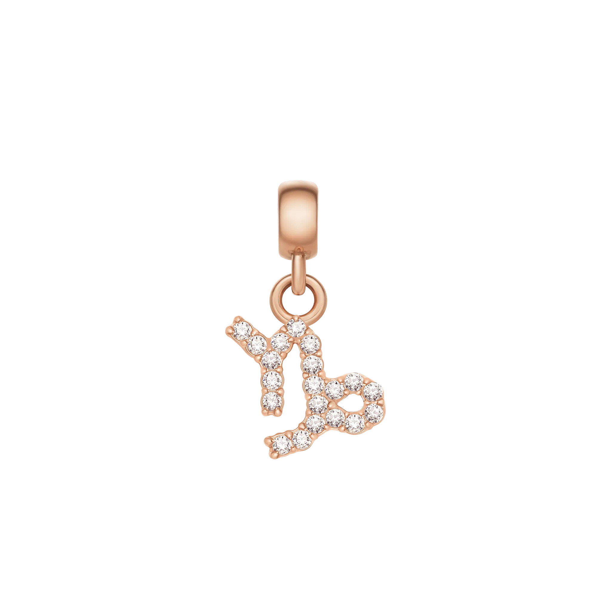 Crystal Zodiac Charm Rose Gold