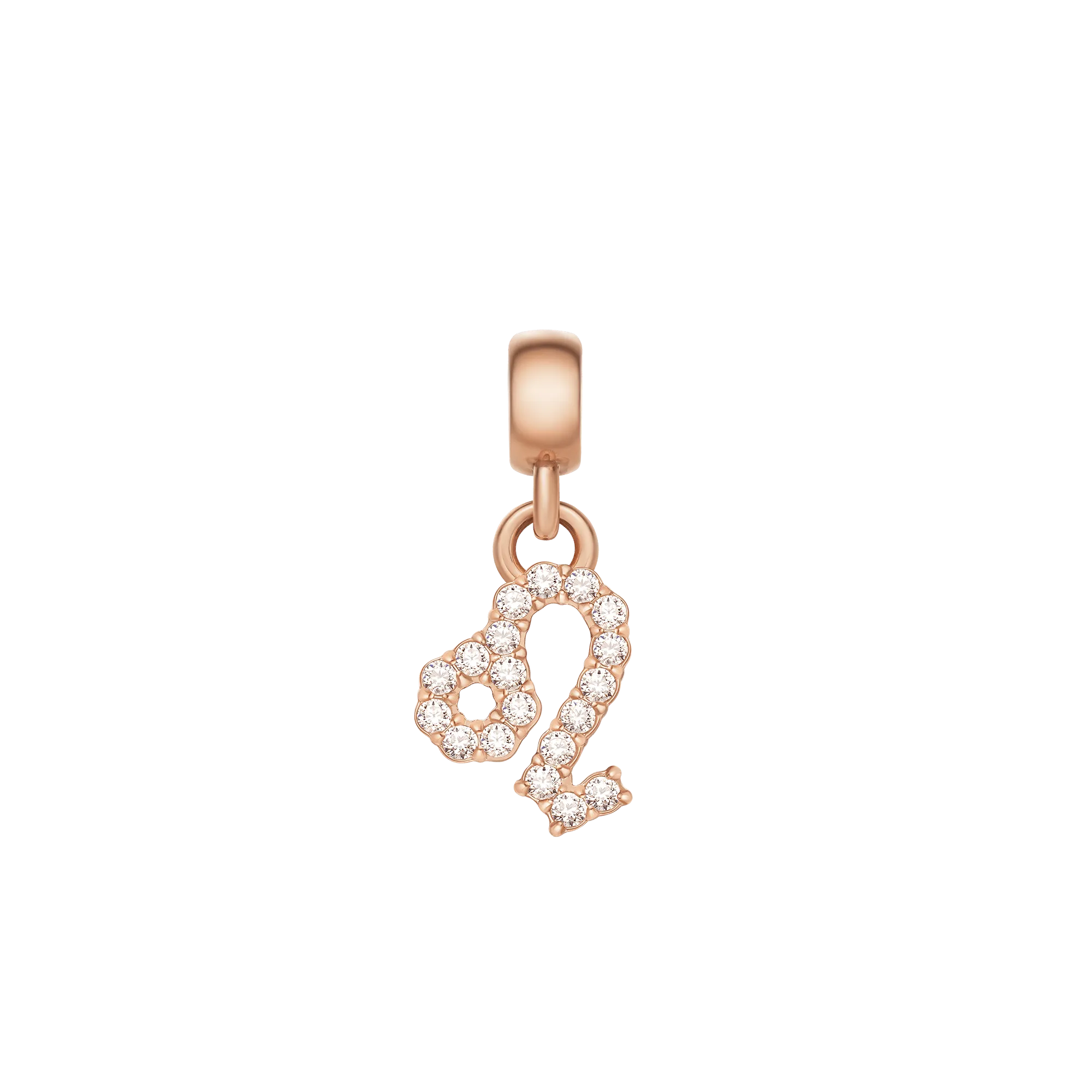 Crystal Zodiac Charm Rose Gold