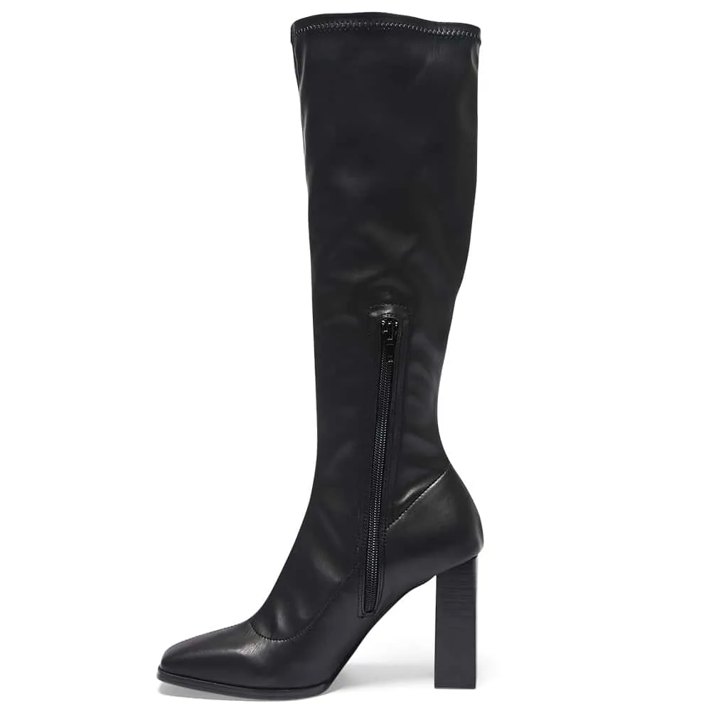 Damsel Boot in Black Smooth