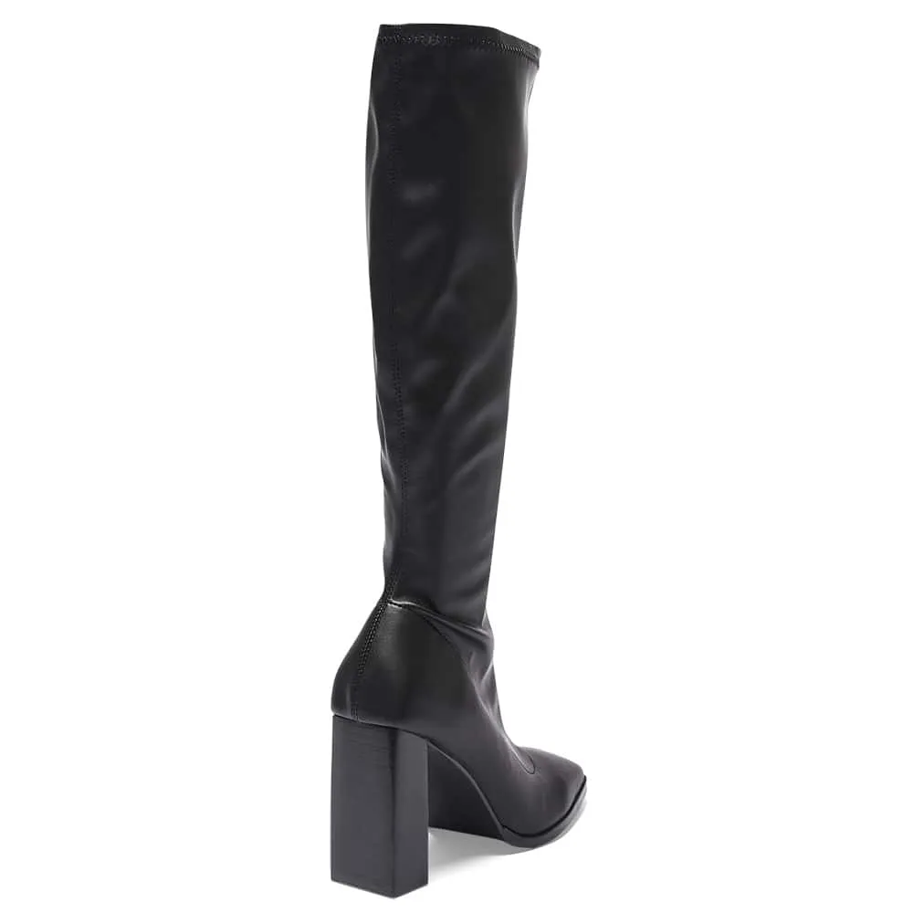 Damsel Boot in Black Smooth