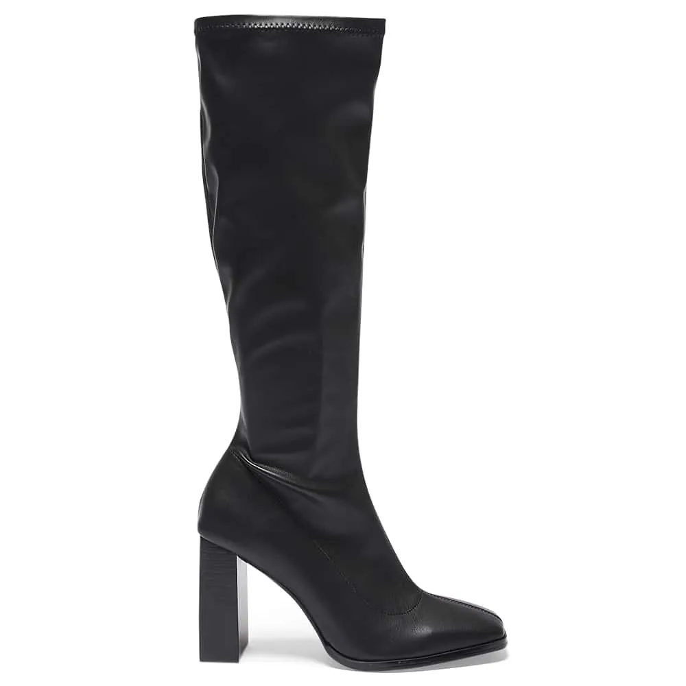 Damsel Boot in Black Smooth