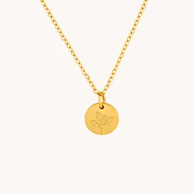 December Holly Gold Birthflower Necklace W.