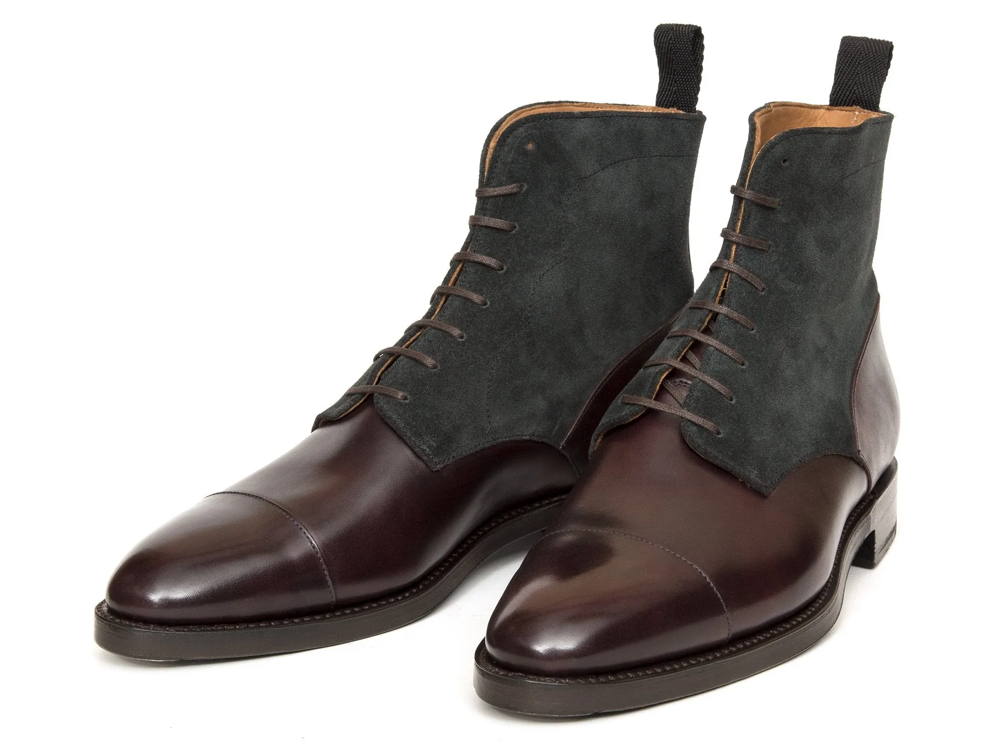 Delridge - MTO - Plum Museum Calf / Charcoal Suede- TMG Last - Double Leather Sole