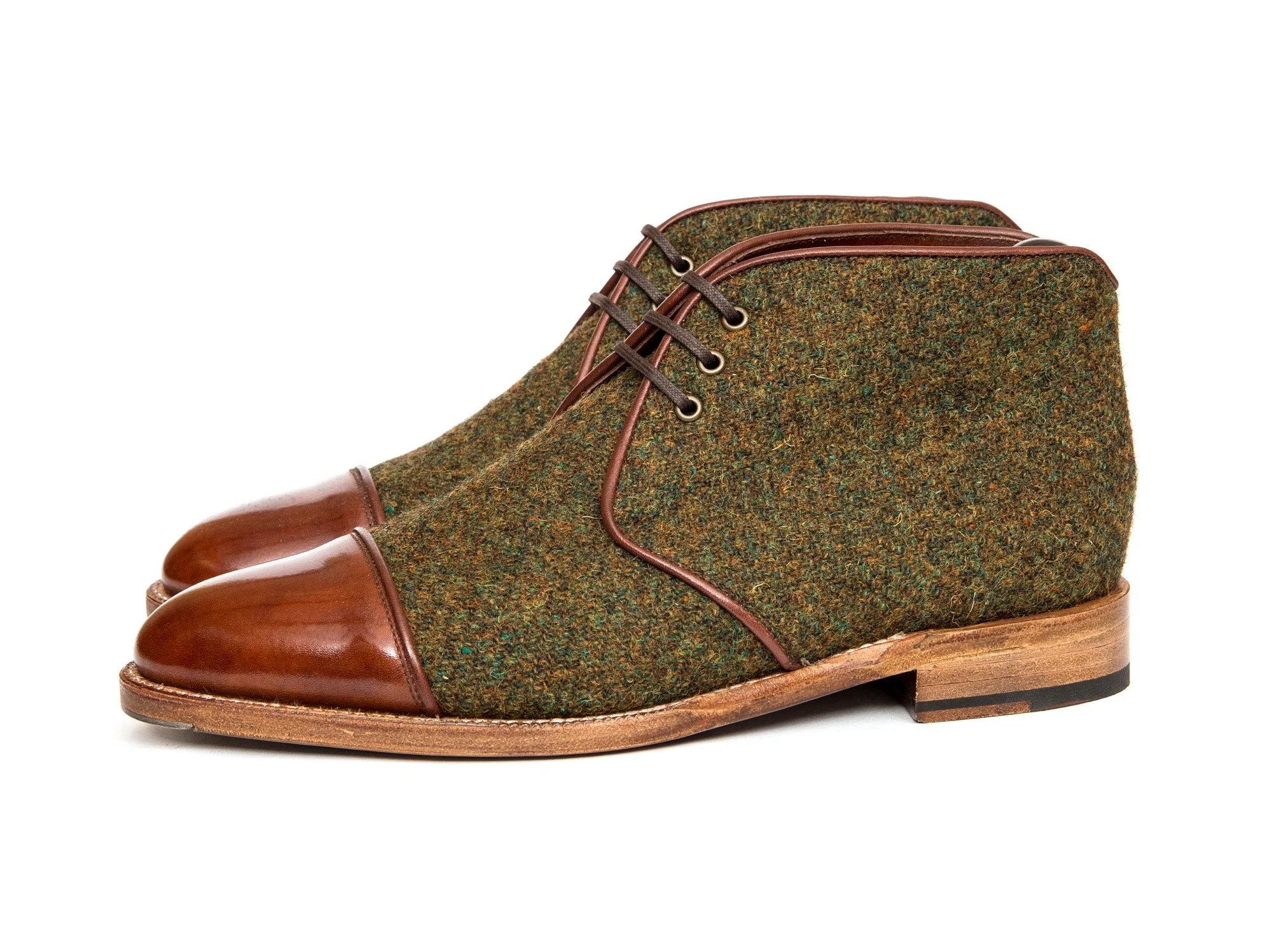 Des Moines - MTO - Mustard Tweed / Gold Museum Calf - TMG Last - Natural Single Leather Sole