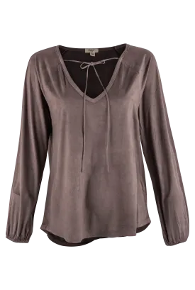 Dylan Gray Luxe Suede V-Neck Top