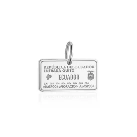 Ecuador Passport Stamp Charm Silver