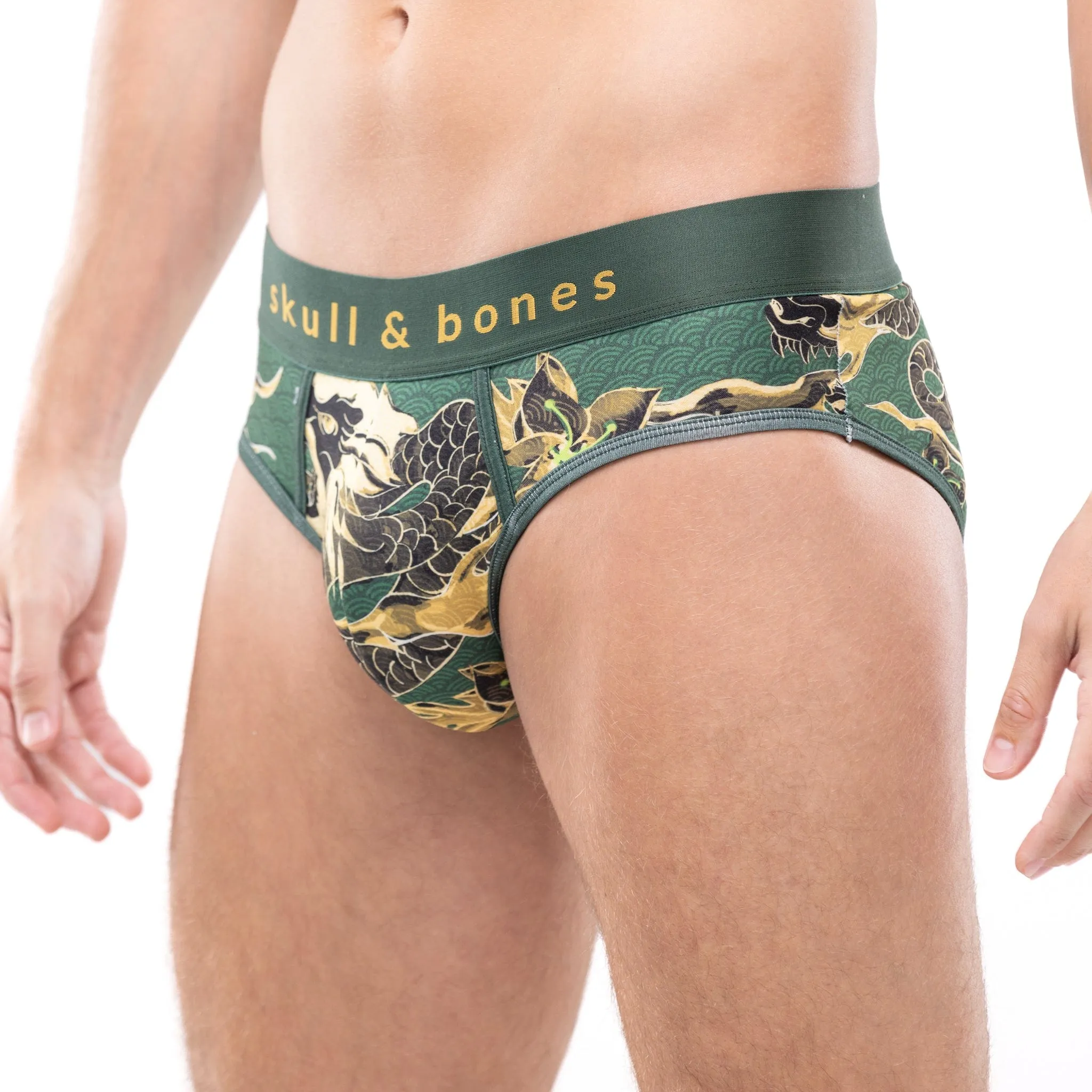 Fire Breathing Dragon Brief Green