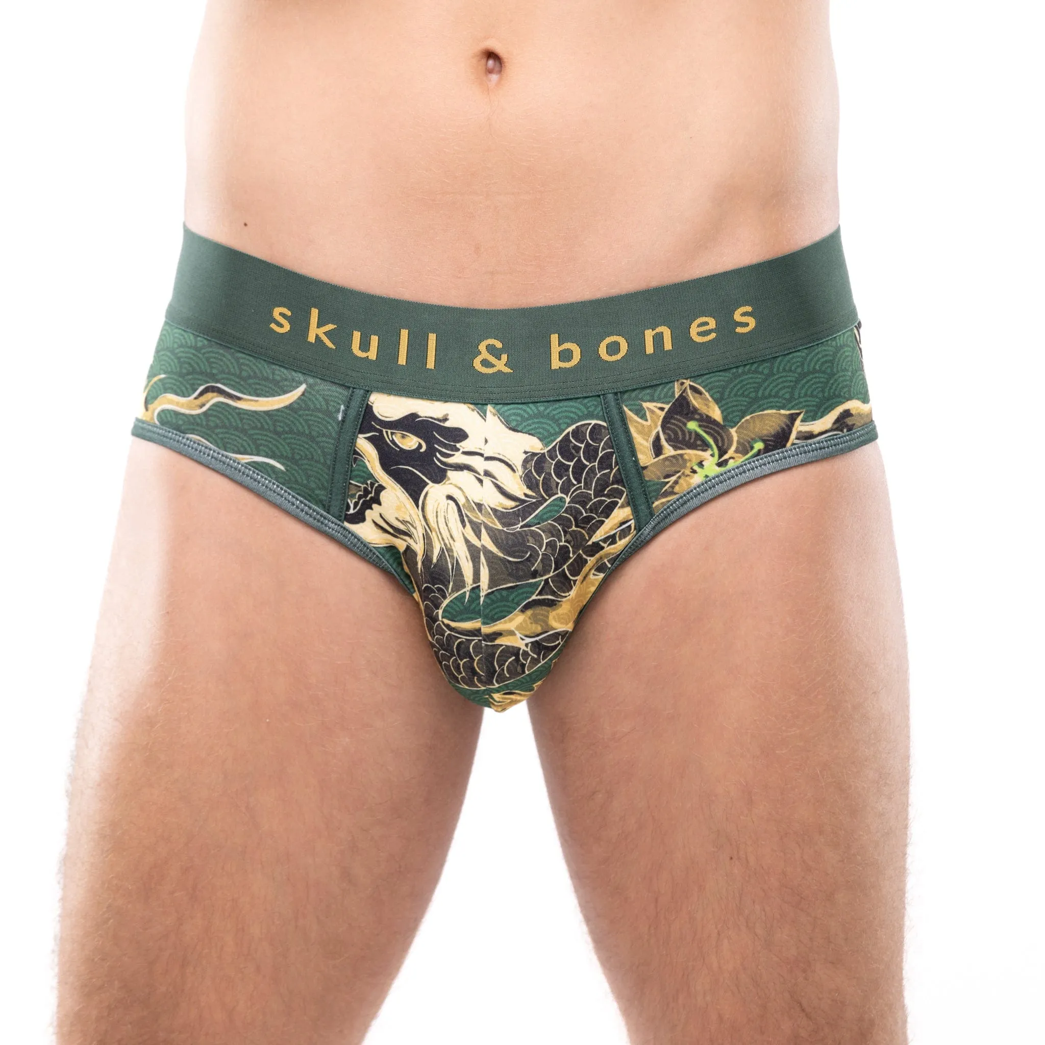 Fire Breathing Dragon Brief Green