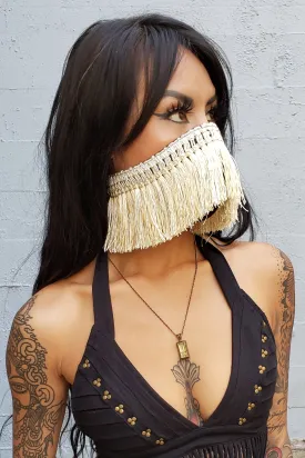 Five and Diamond Harem Fringe Dust Mask - Gold