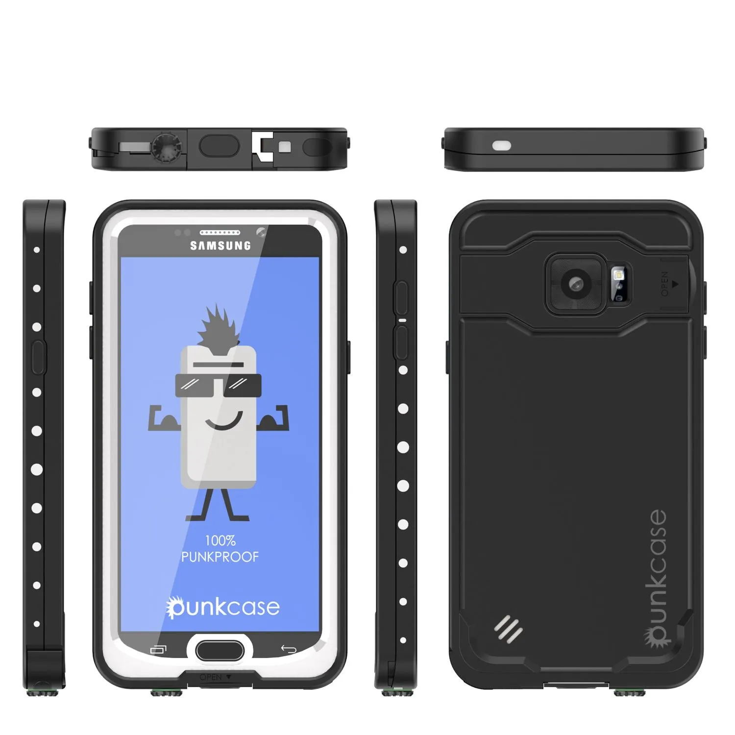 Galaxy Note 5 Waterproof Case, Punkcase StudStar White Shock/Dirt/Snow Proof | Lifetime Warranty