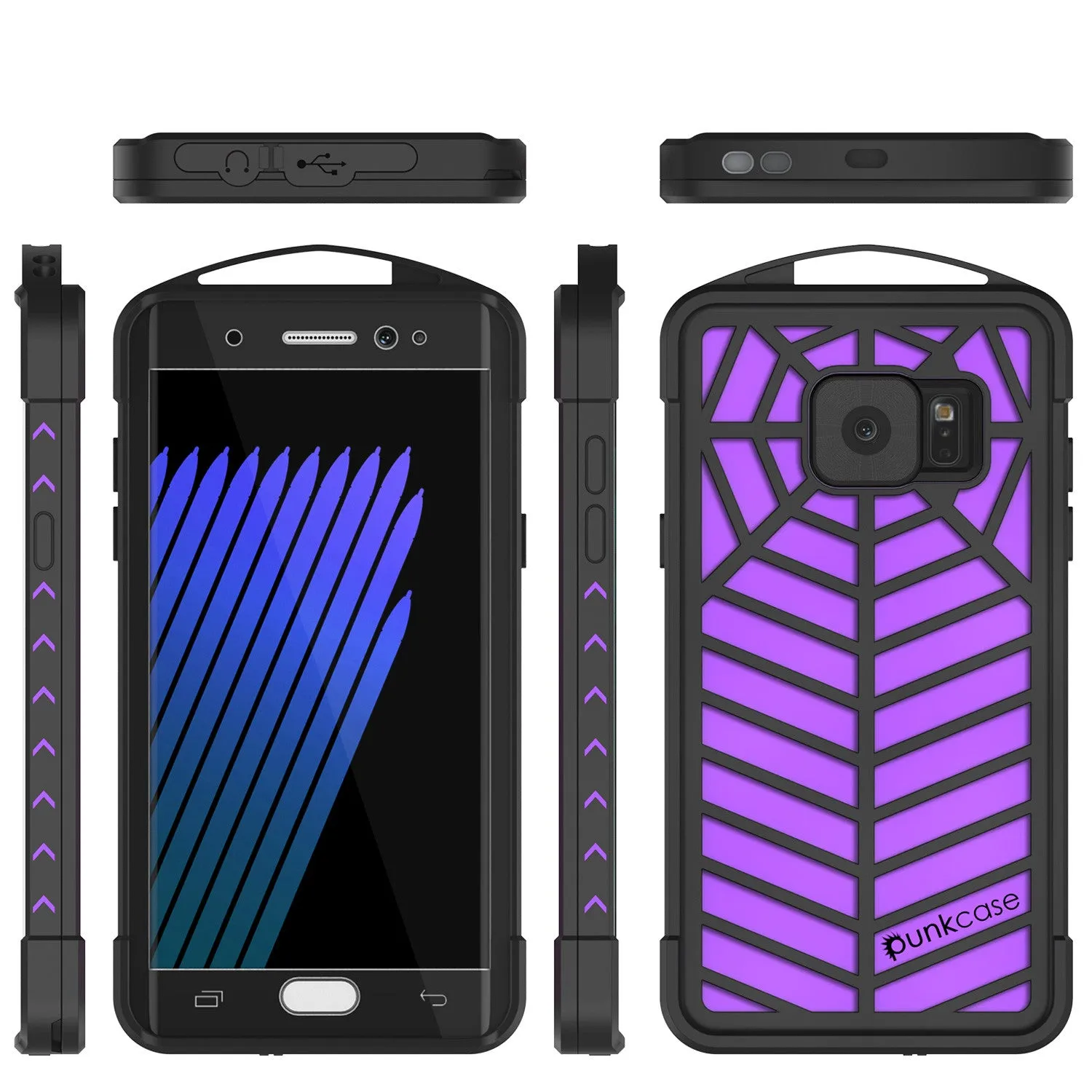 Galaxy Note 7 Waterproof Case, Punkcase WEBSTER Series, Putple | Heavy Duty Armor Cover