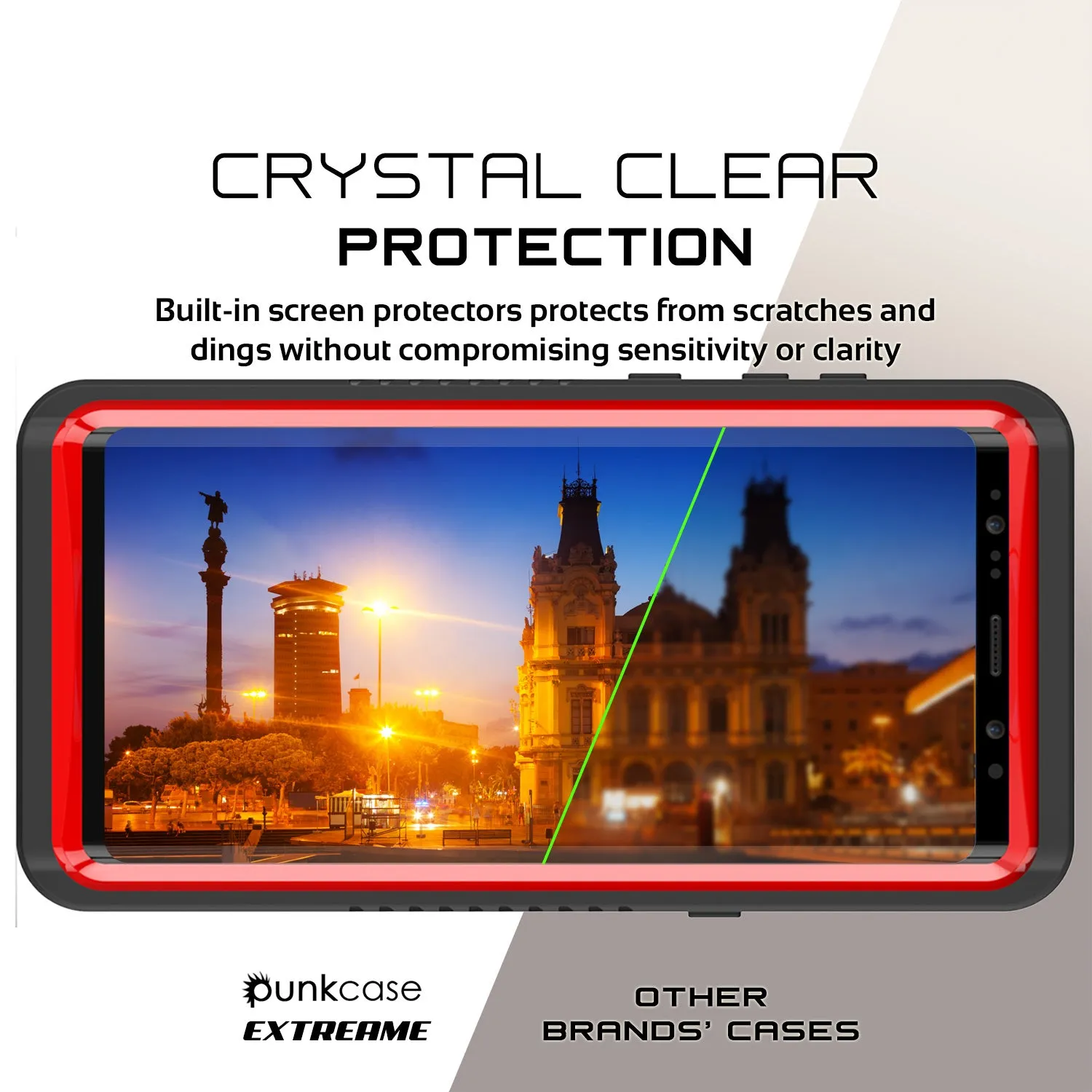 Galaxy Note 8 Anti-Shock Screen Protector Slim-Fit Case [Red]