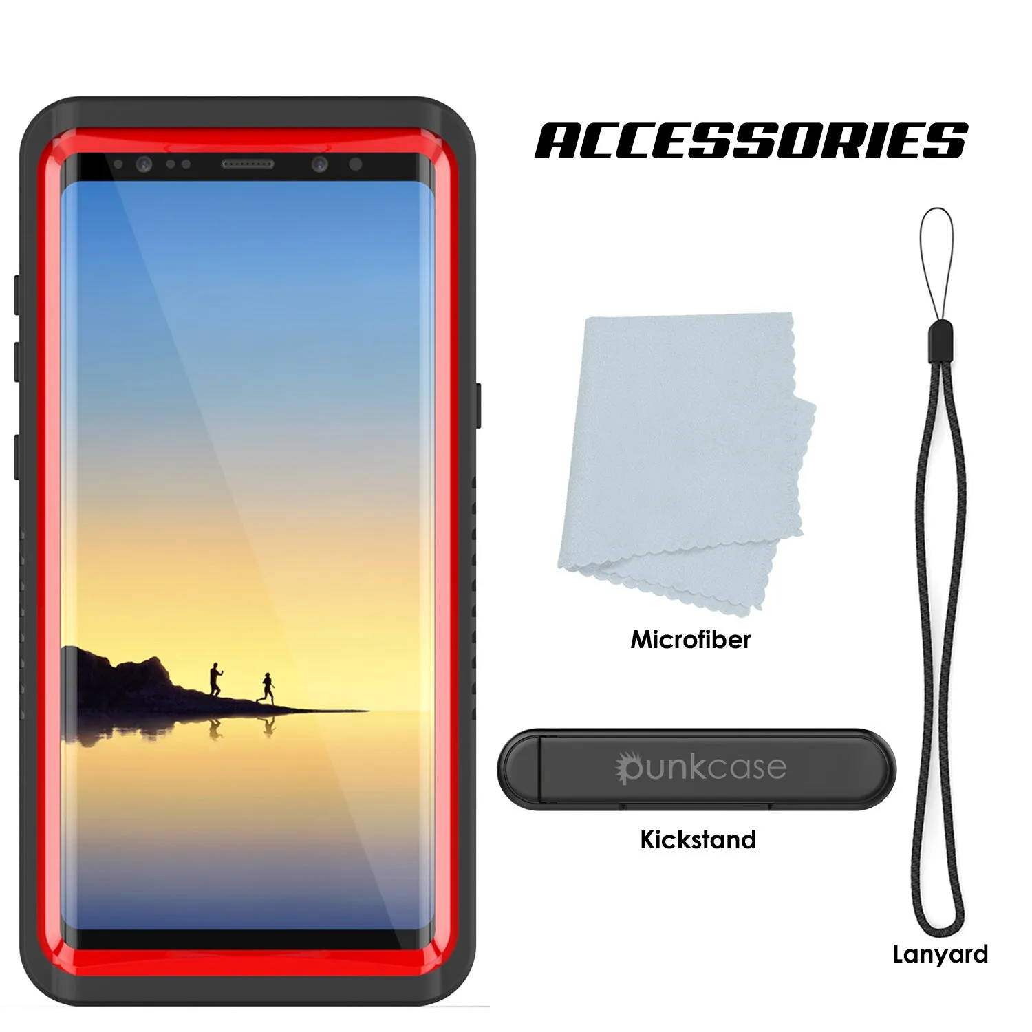 Galaxy Note 8 Anti-Shock Screen Protector Slim-Fit Case [Red]