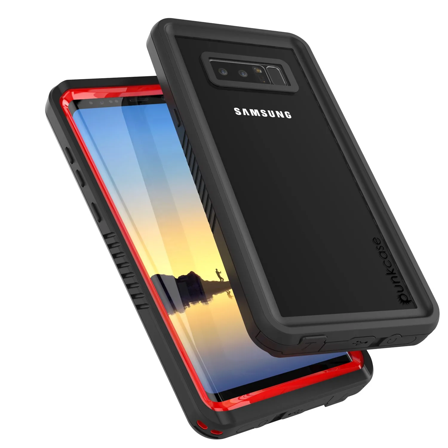 Galaxy Note 8 Anti-Shock Screen Protector Slim-Fit Case [Red]