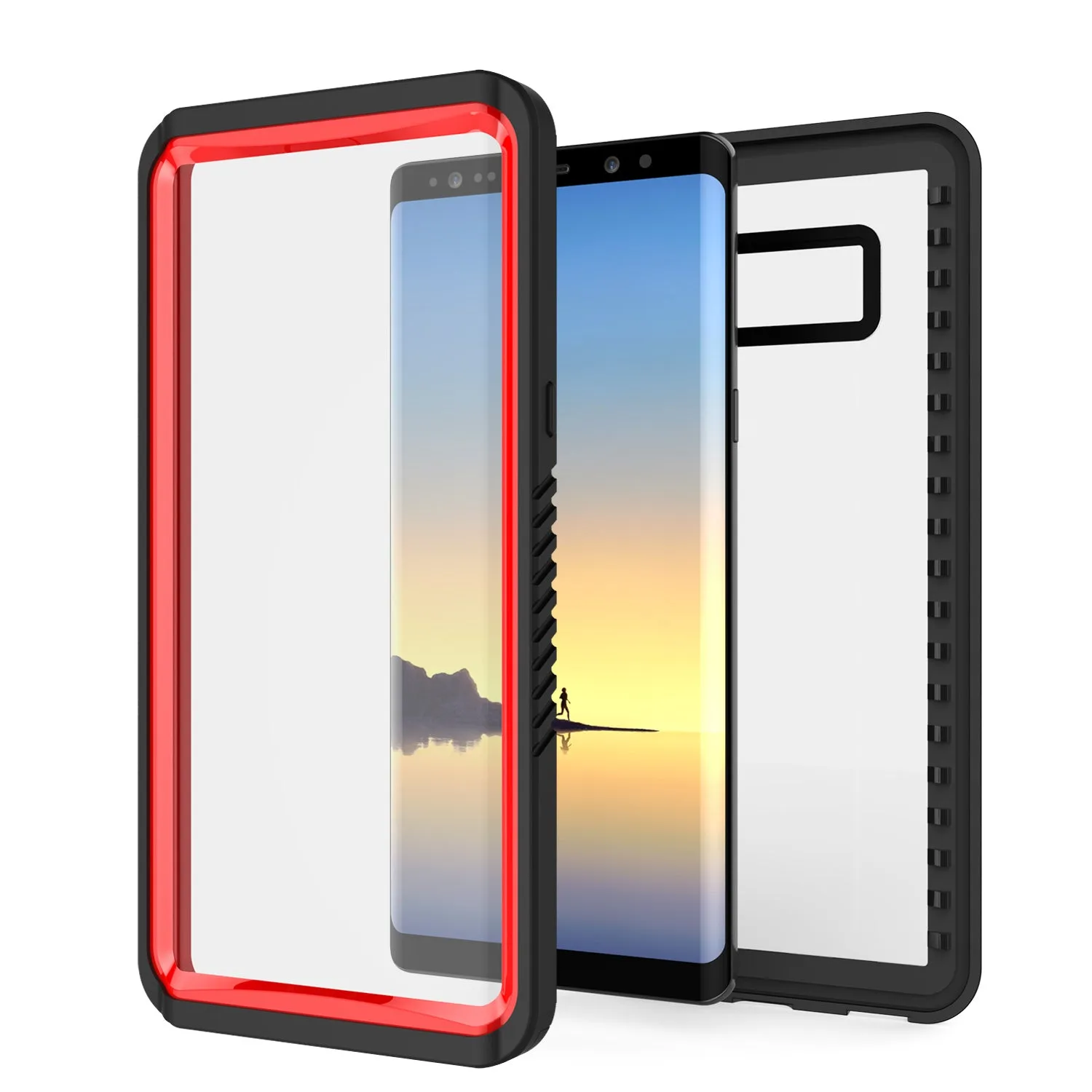 Galaxy Note 8 Anti-Shock Screen Protector Slim-Fit Case [Red]