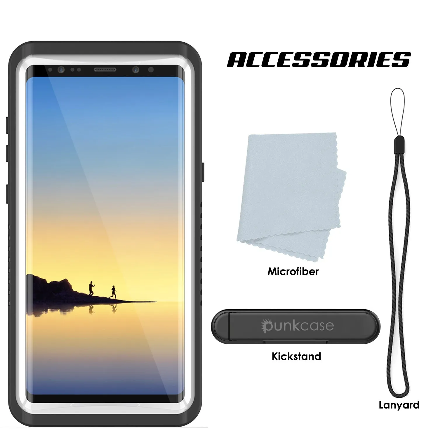 Galaxy Note 8 Anti-Shock Screen Protector Slim-Fit Case [White]