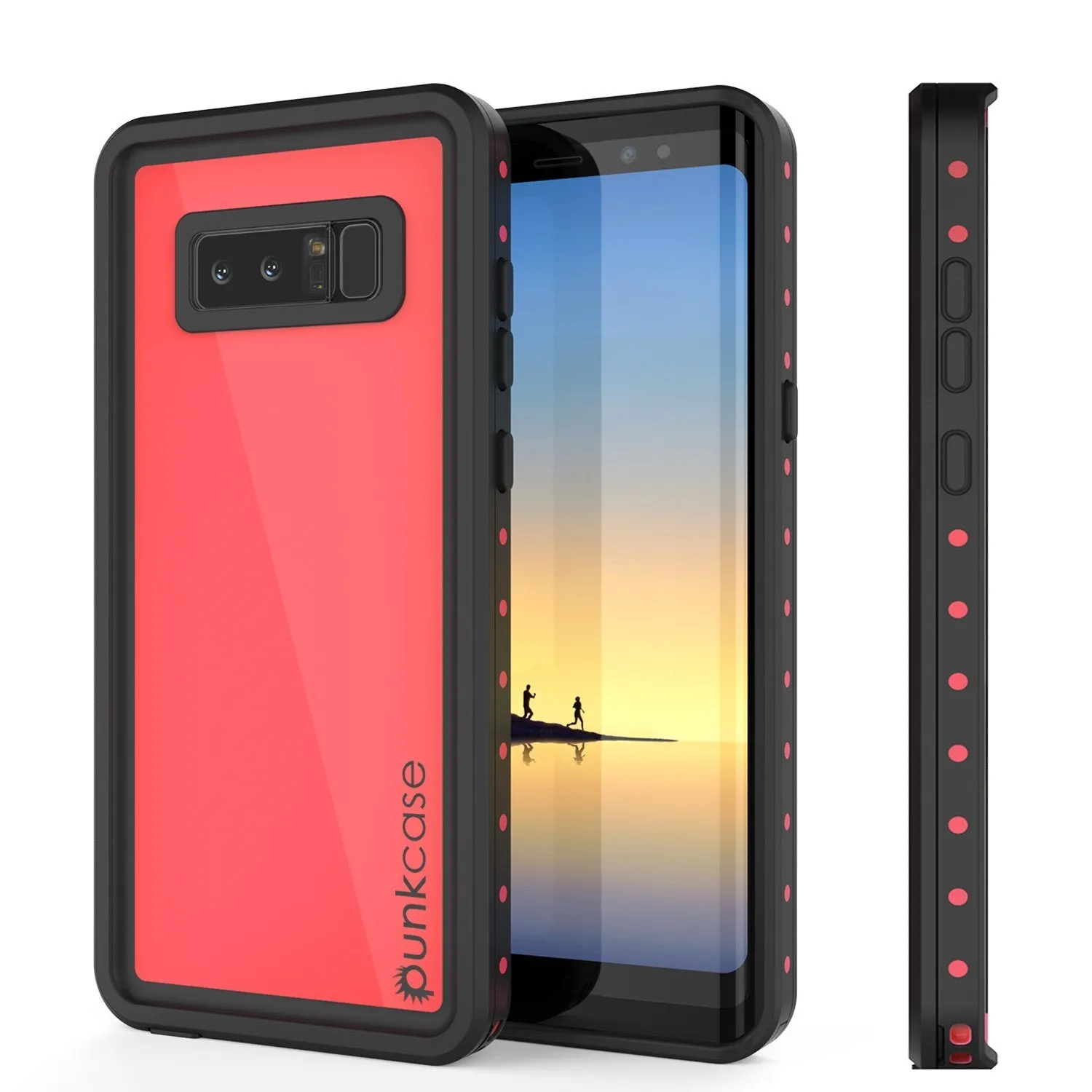 Galaxy Note 8 Waterproof Case PunkCase StudStar Pink Thin 6.6ft Underwater IP68 Shock/Snow Proof