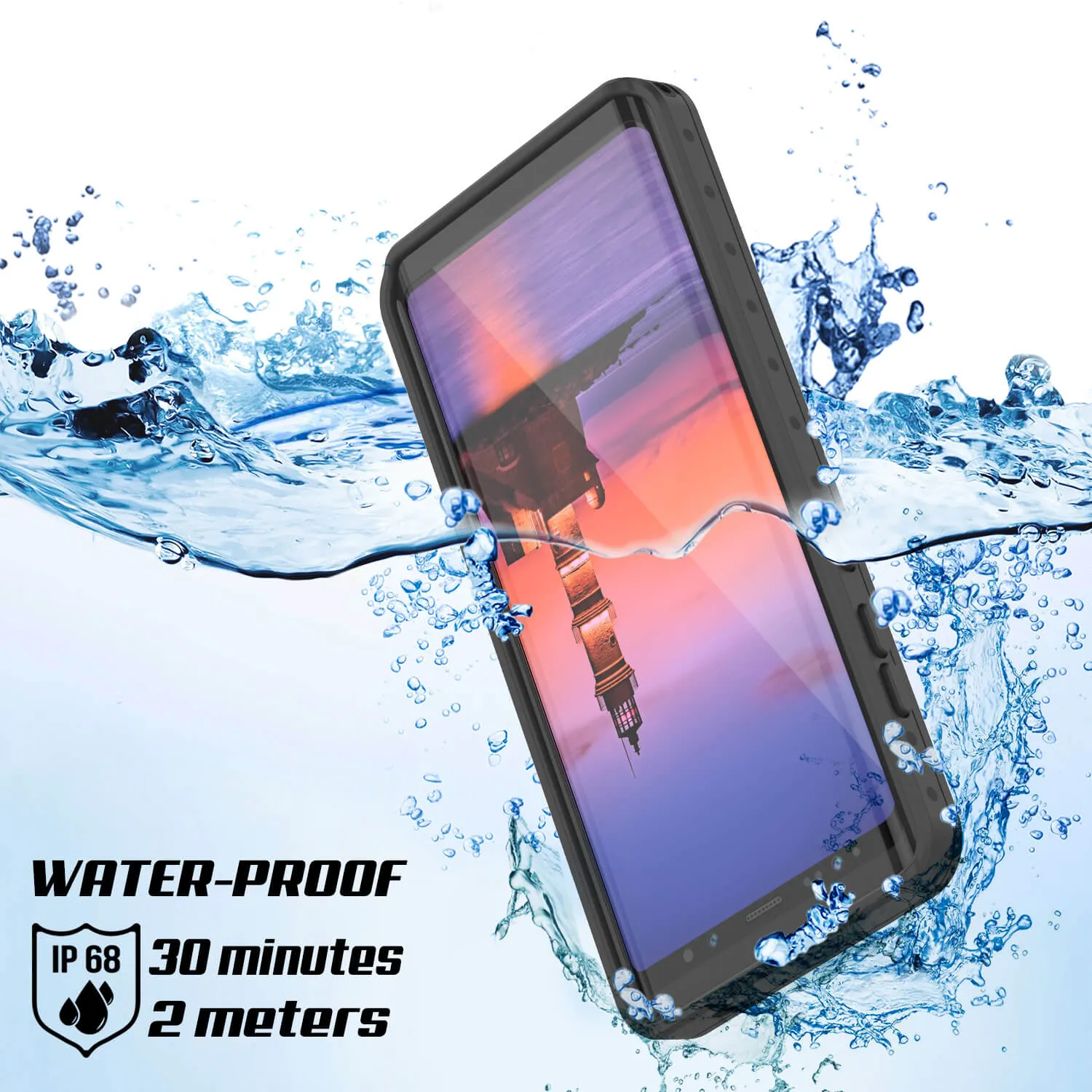 Galaxy Note 9 Waterproof Case, Punkcase Studstar Clear Thin Armor Cover