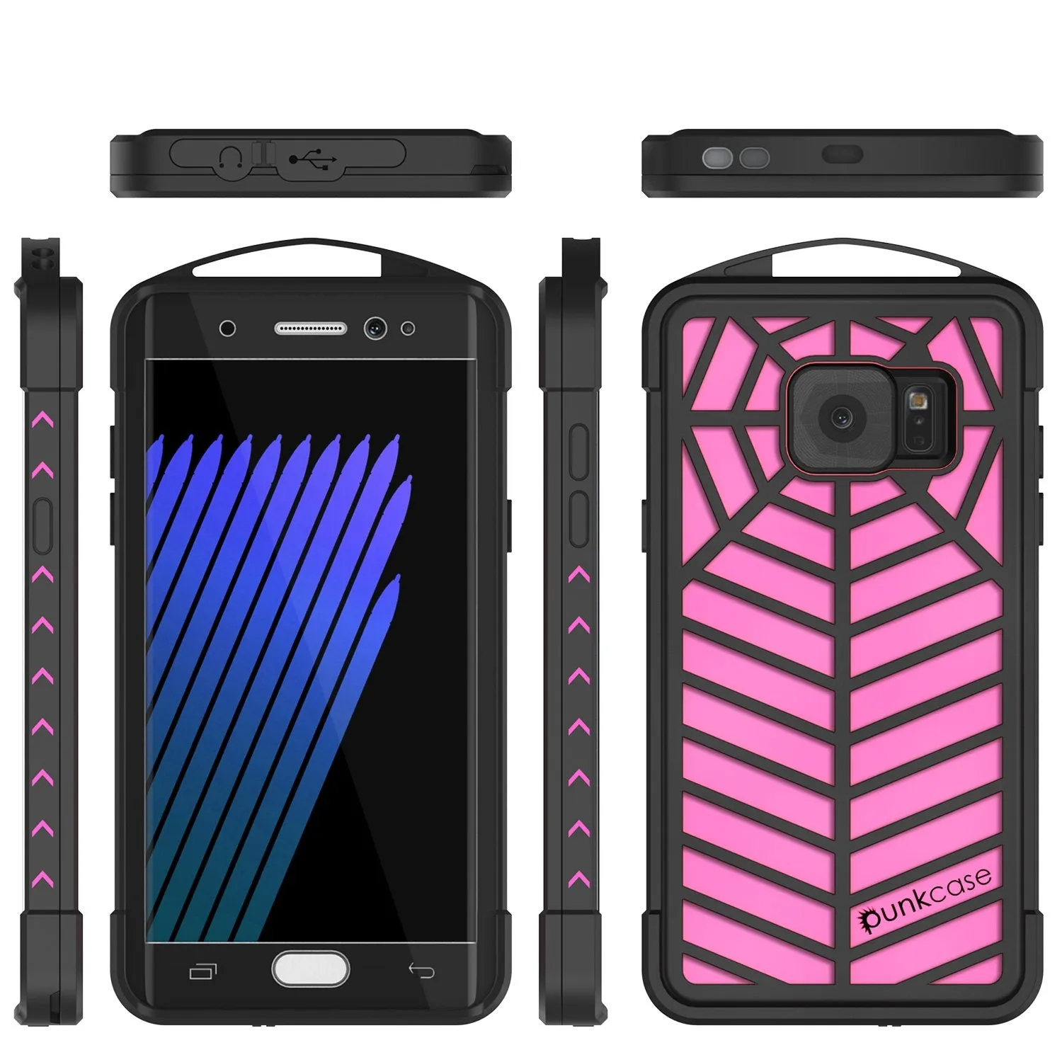 Galaxy Note FE Waterproof Case, Punkcase WEBSTER Series, Pink | Heavy Duty Armor Cover