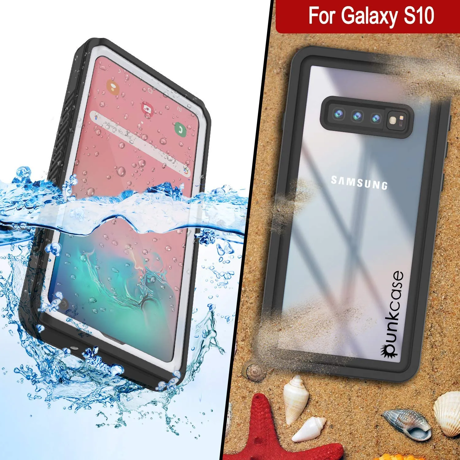 Galaxy S10 Water/Shock/Snow/dirt proof Punkcase Slim Case [White]