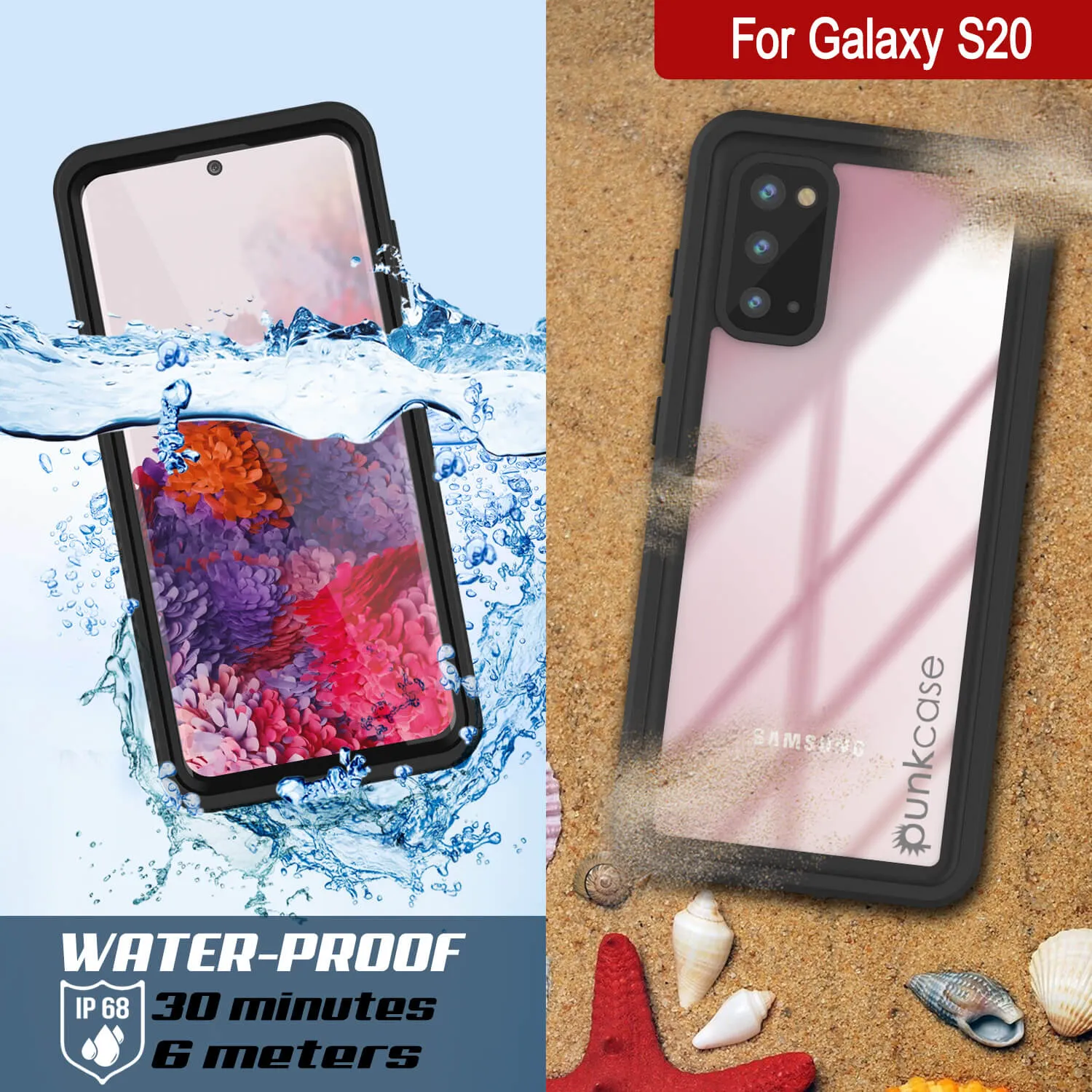 Galaxy S20 Water/Shockproof [Extreme Series] With Screen Protector Case [Black]