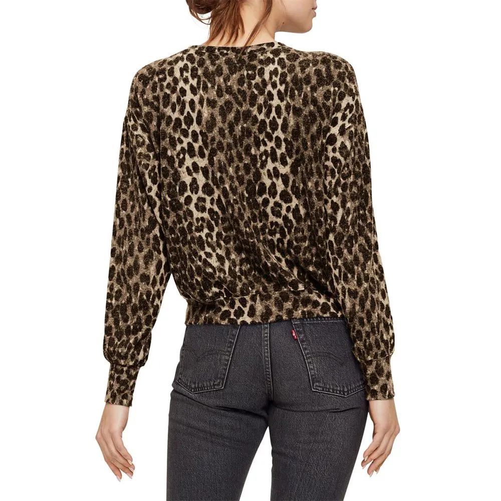 Gigi Snow Leopard Brushed Jersey Top