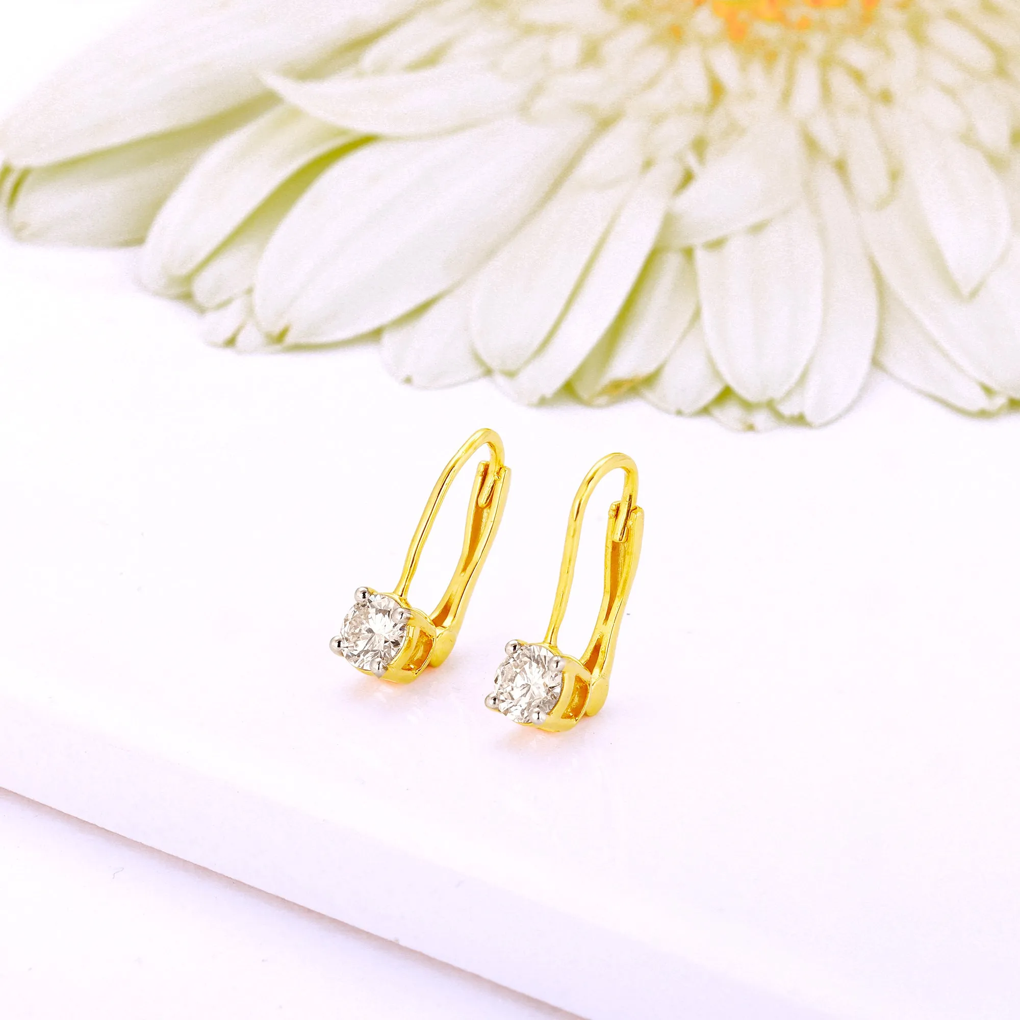 Gold Glitter Diamond Earrings