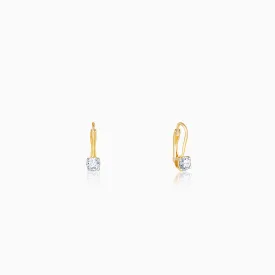 Gold Glitter Diamond Earrings