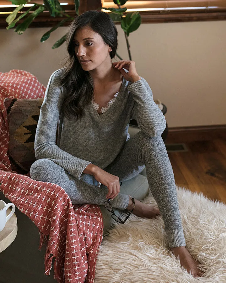 Grace & Lace Snow Day Sweater (Heather Grey)