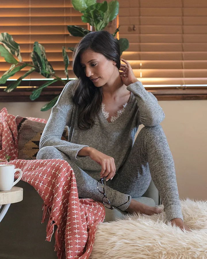 Grace & Lace Snow Day Sweater (Heather Grey)