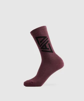 GS x David Laid Crew Socks 1pk - Magenta Brown