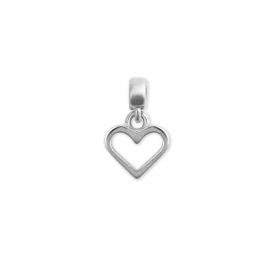 Heart Contour Charm Silver