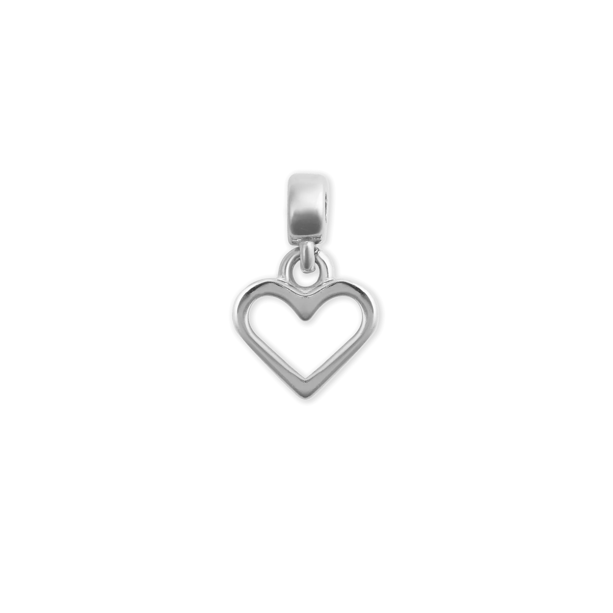 Heart Contour Charm Silver