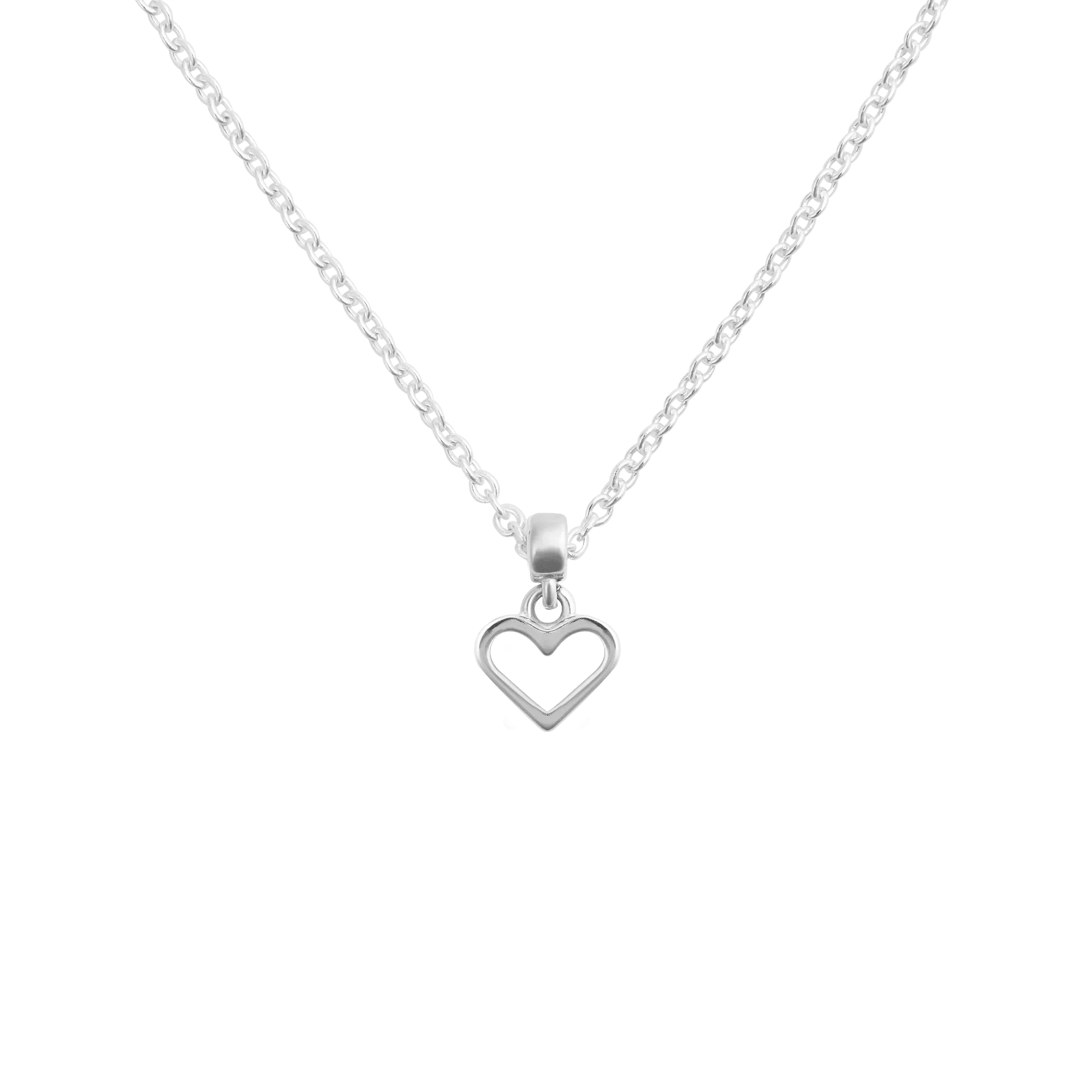 Heart Contour Charm Silver