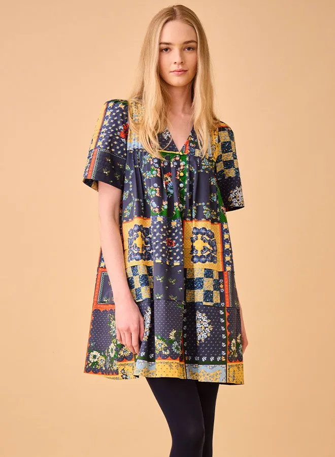 Hunter Bell Youjin Dress in Langford Patchwork