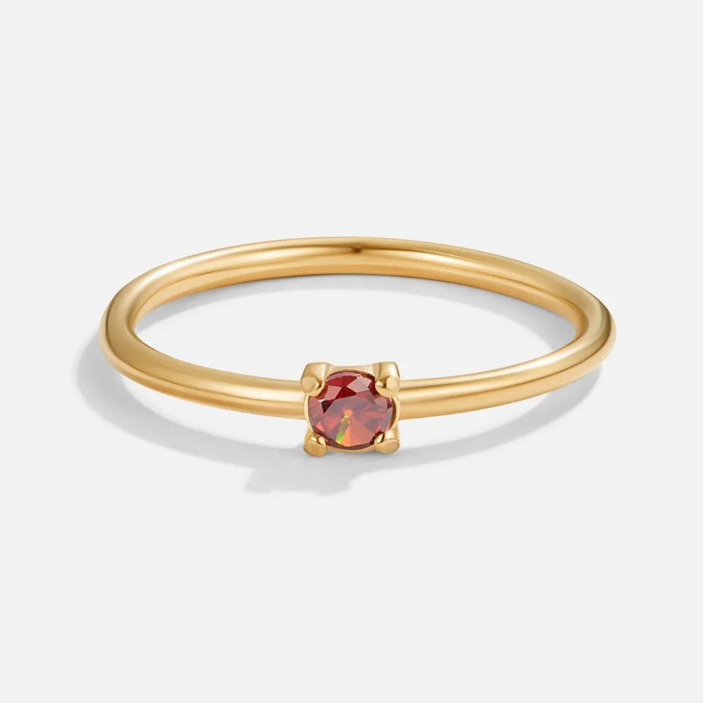 January Birthstone 18K Gold Ring