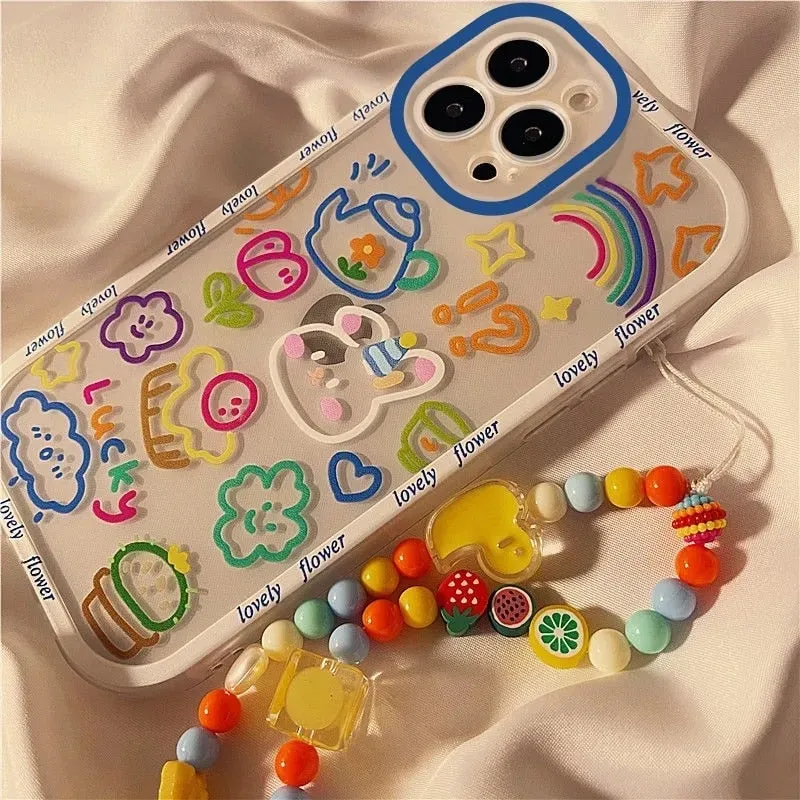 Kawaii Cute Doodle Pattern iPhone Case