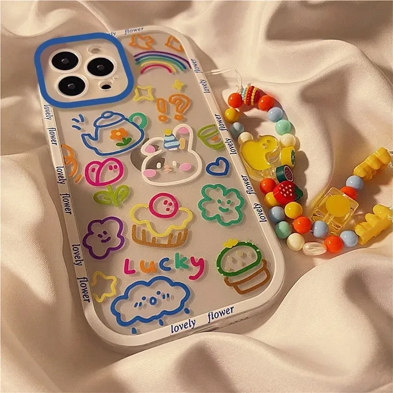 Kawaii Cute Doodle Pattern iPhone Case