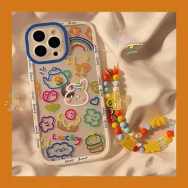 Kawaii Cute Doodle Pattern iPhone Case