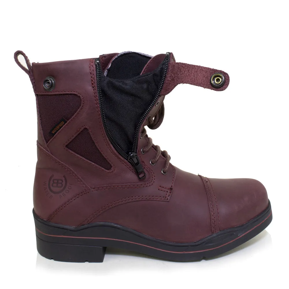 Kentucky Storm Waterproof Jodhpur Boots - Bordeaux