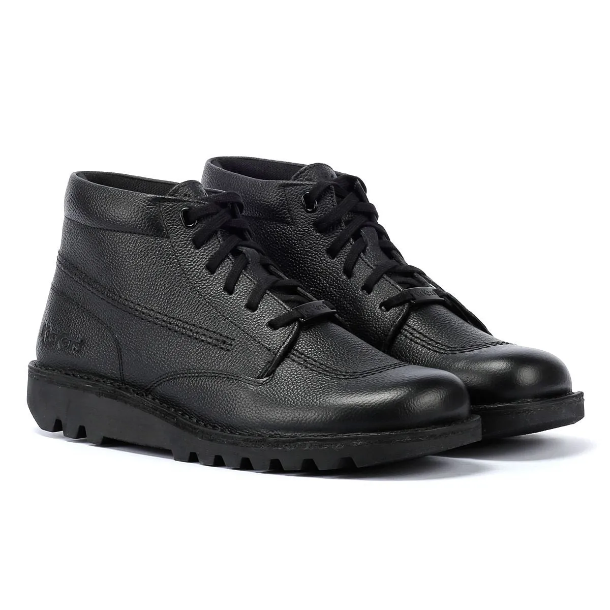 Kickers Kick Hi Tumble Leather Black Boots