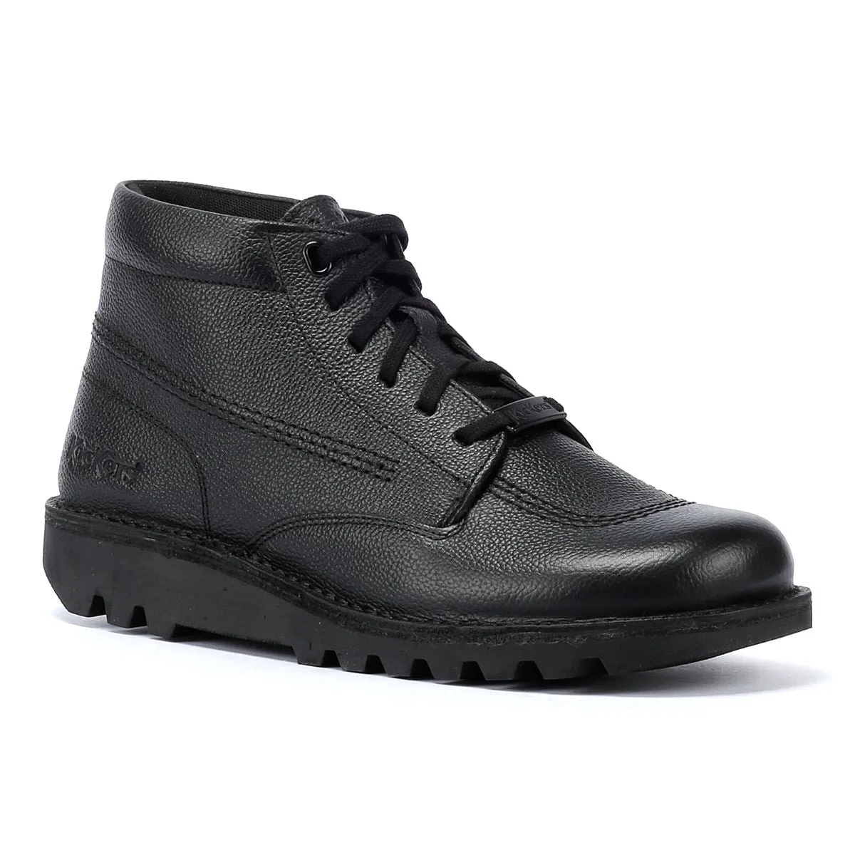 Kickers Kick Hi Tumble Leather Black Boots