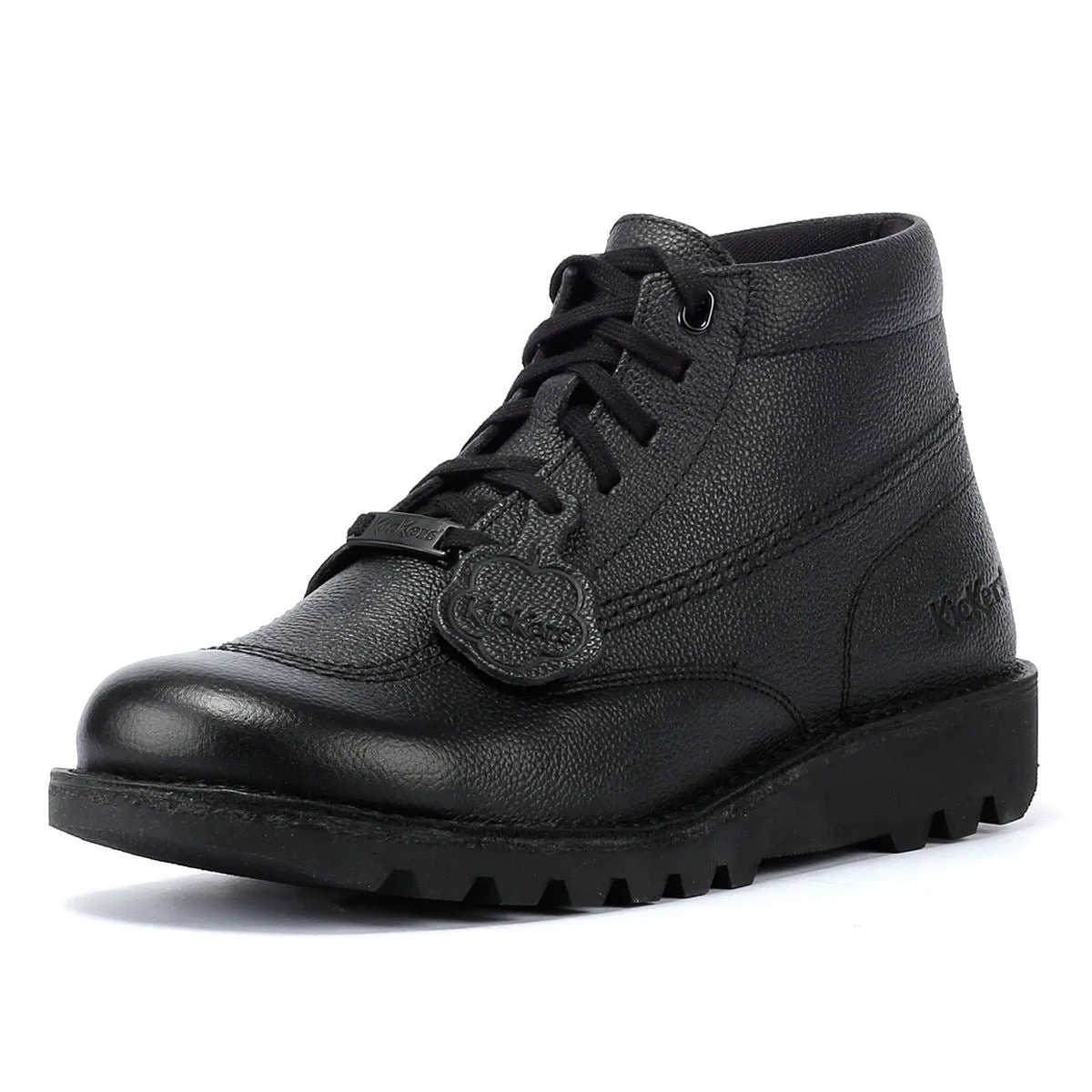 Kickers Kick Hi Tumble Leather Black Boots