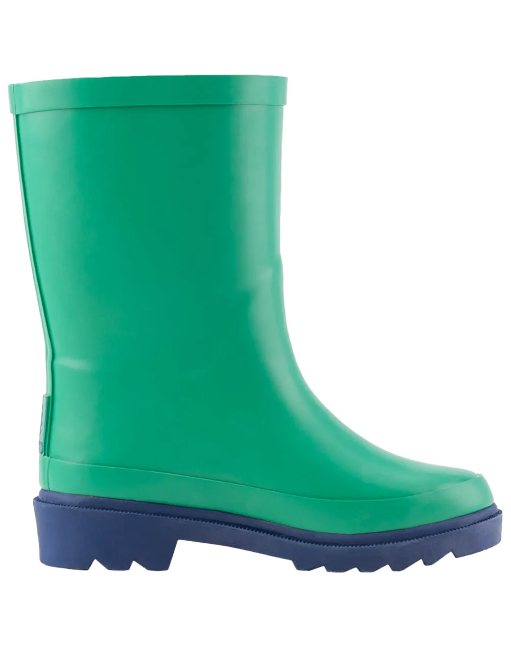 KID’S BUCKLE RUBBER RAIN BOOTS GREEN & NAVY