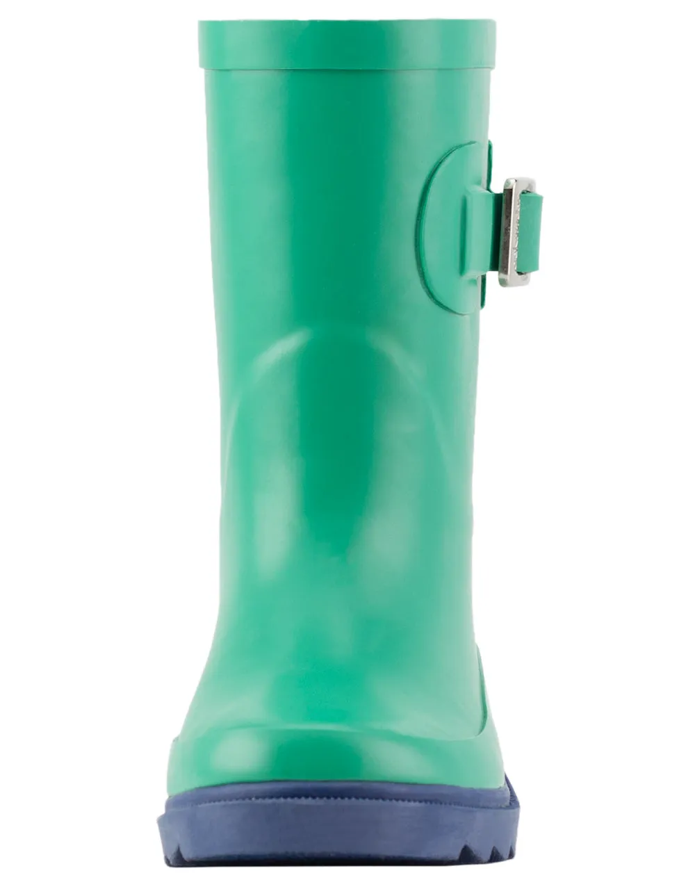 KID’S BUCKLE RUBBER RAIN BOOTS GREEN & NAVY