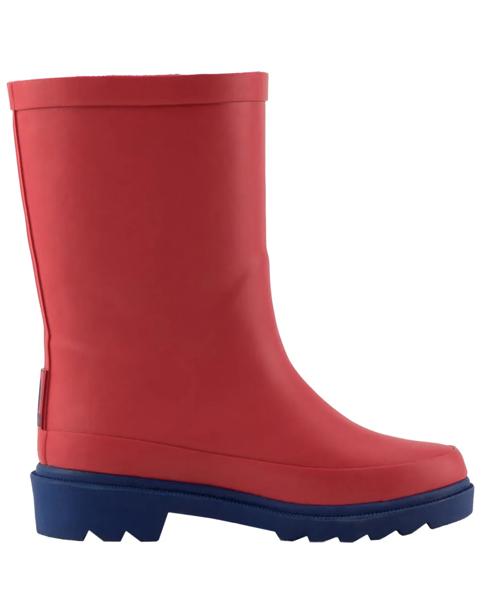 KID’S BUCKLE RUBBER RAIN BOOTS RED & NAVY